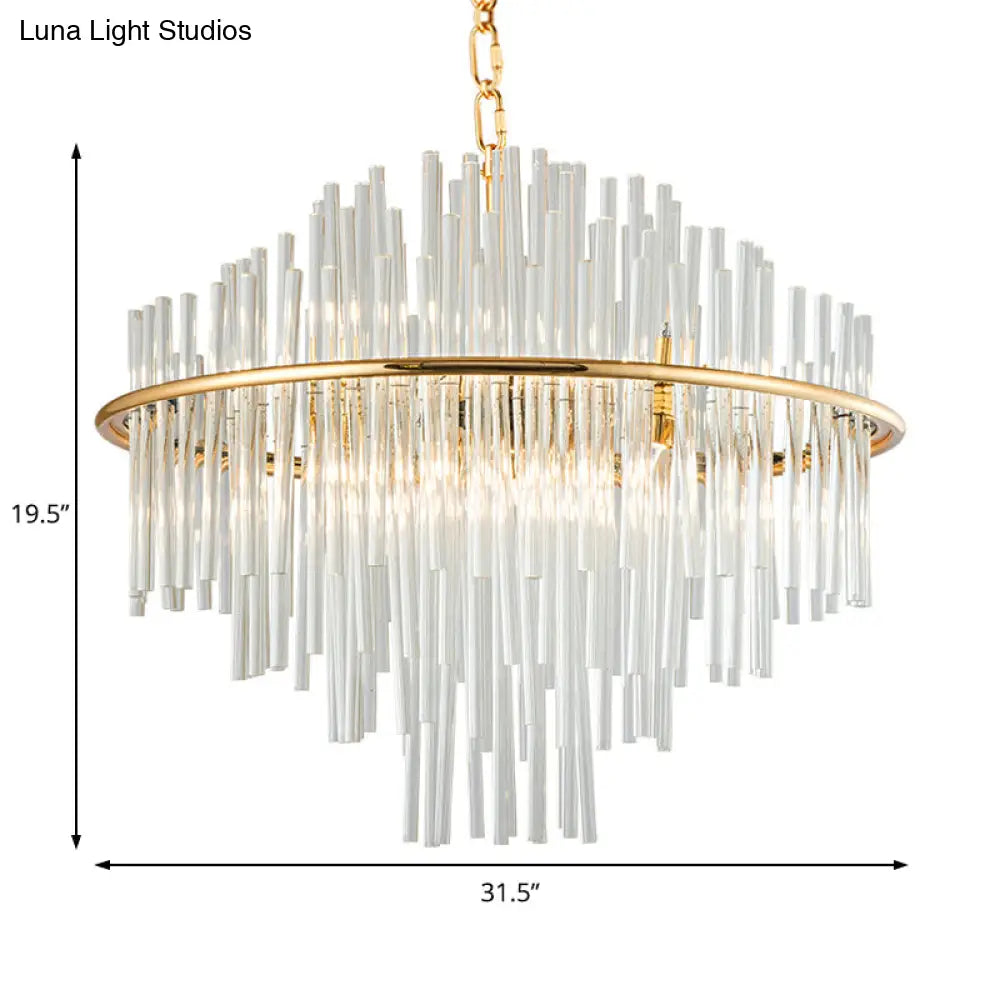 Traditional Crystal Chandelier Pendant Light - Elegant 4 Tiers Multiple Width & Options Gold