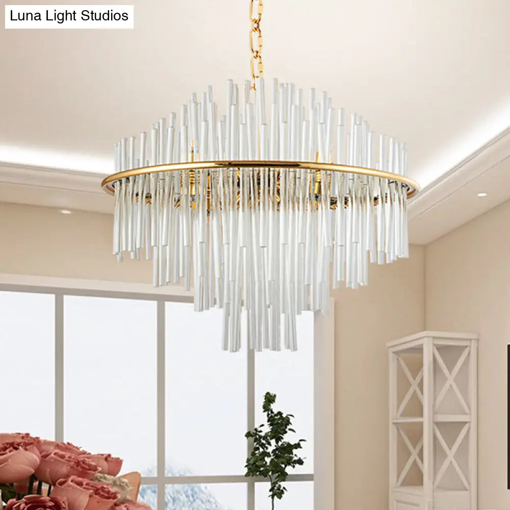 Traditional Crystal Chandelier Pendant Light - 4 Tiers Multiple Sizes Gold Ceiling Lamp 8/12/16