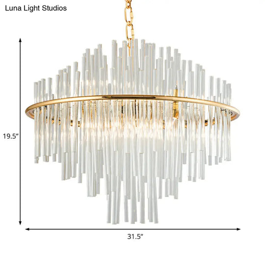 Traditional Crystal Chandelier Pendant Light - 4 Tiers Multiple Sizes Gold Ceiling Lamp 8/12/16