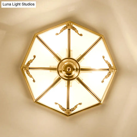 Traditional Flush Mount Ceiling Light For Dining Rooms - Dome Frosted Glass Shade