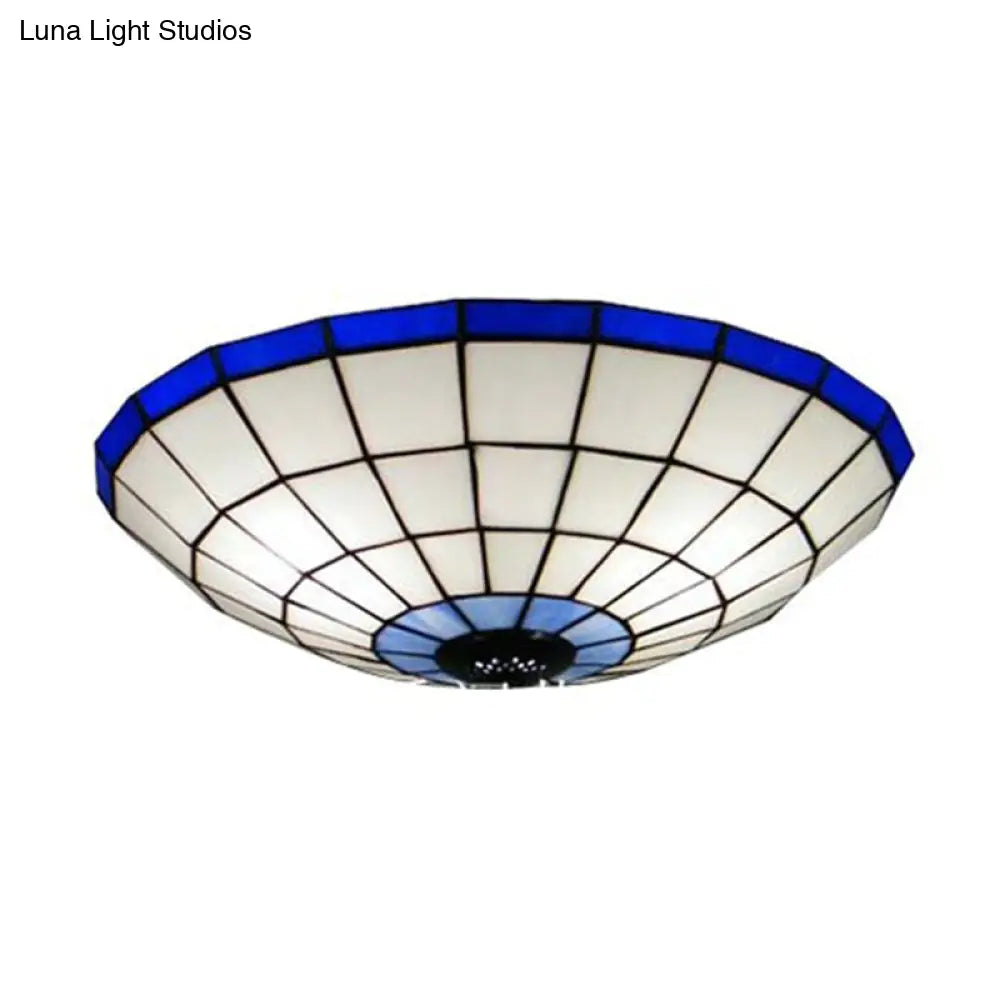 Traditional Flush Mount Glass Ceiling Lamp - Bedroom Lighting