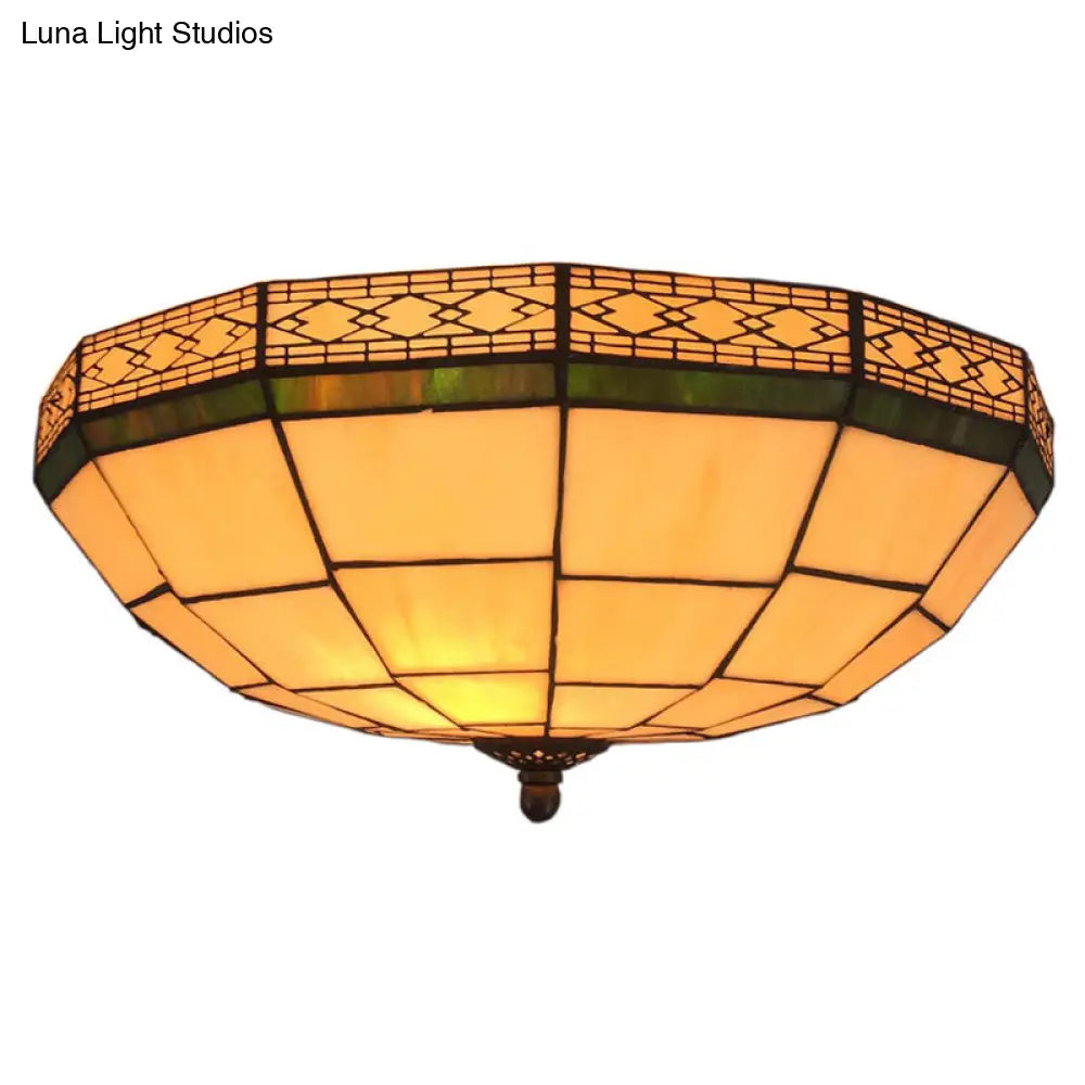 Traditional Flush Mount Glass Ceiling Lamp - Bedroom Lighting