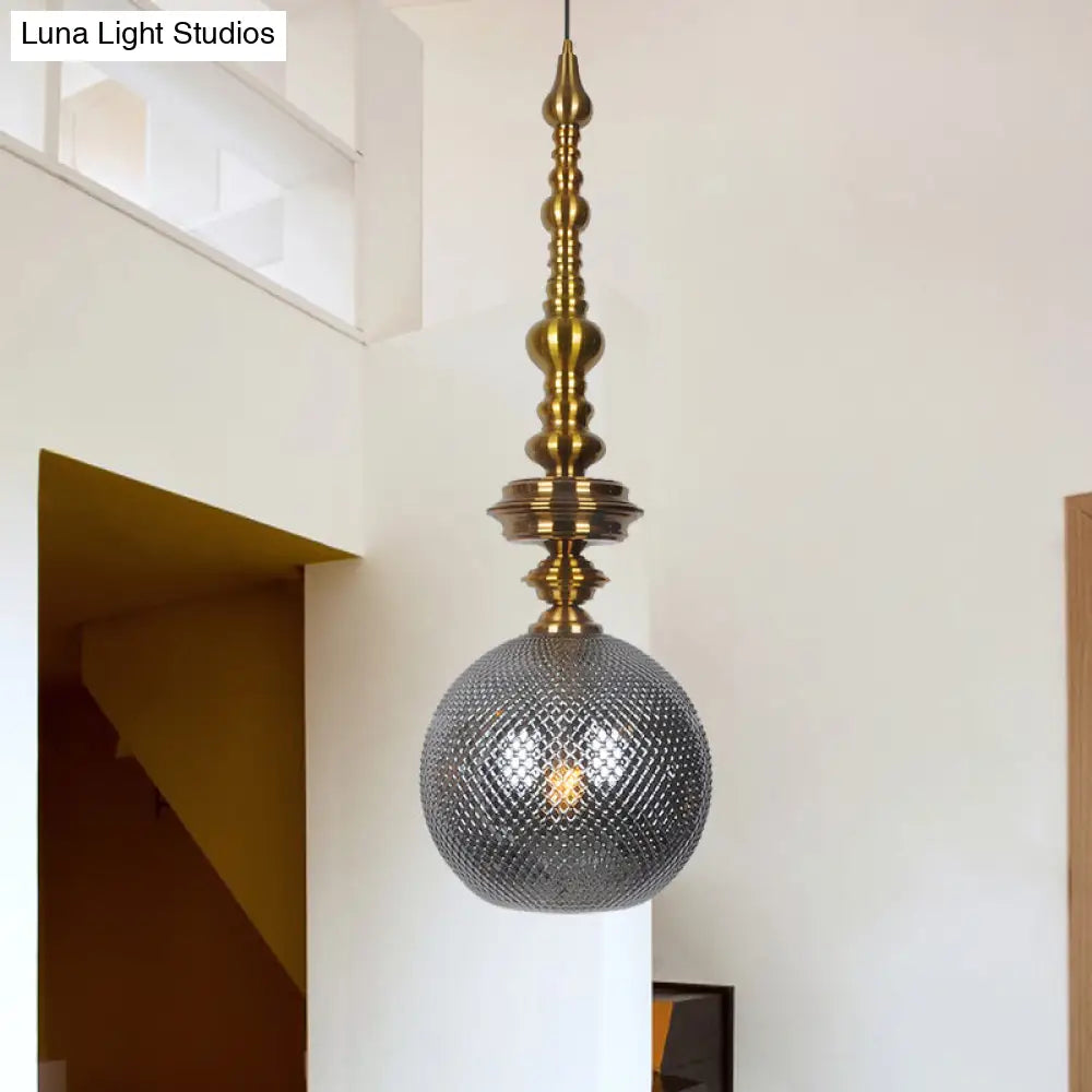 Traditional Glass Ball Pendant Light For Hallway