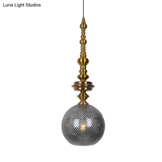 Traditional Glass Ball Pendant Light For Hallway