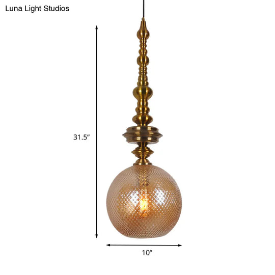 Traditional Glass Ball Pendant Light For Hallway