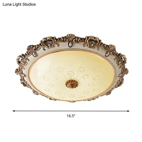 Traditional Glass Flush Dome Light In Warm/White Led - Various Sizes Available