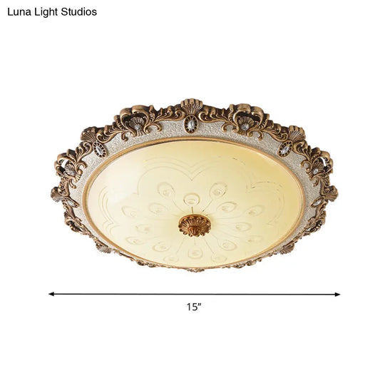 Traditional Glass Flush Dome Light In Warm/White Led - Various Sizes Available