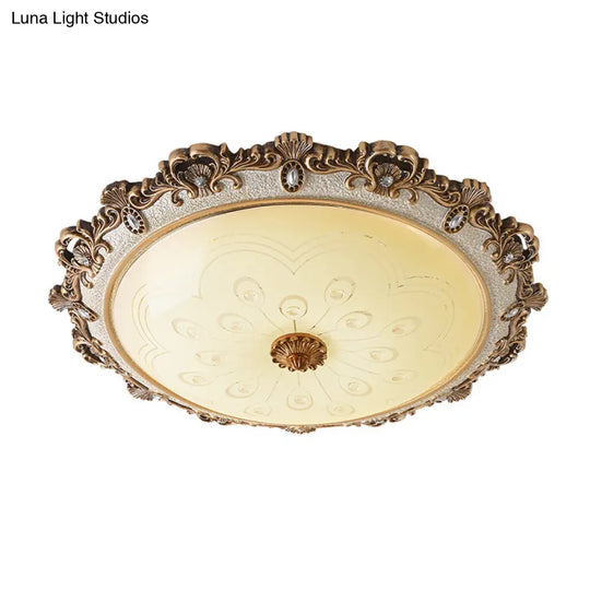 Traditional Glass Flush Dome Light In Warm/White Led - Various Sizes Available