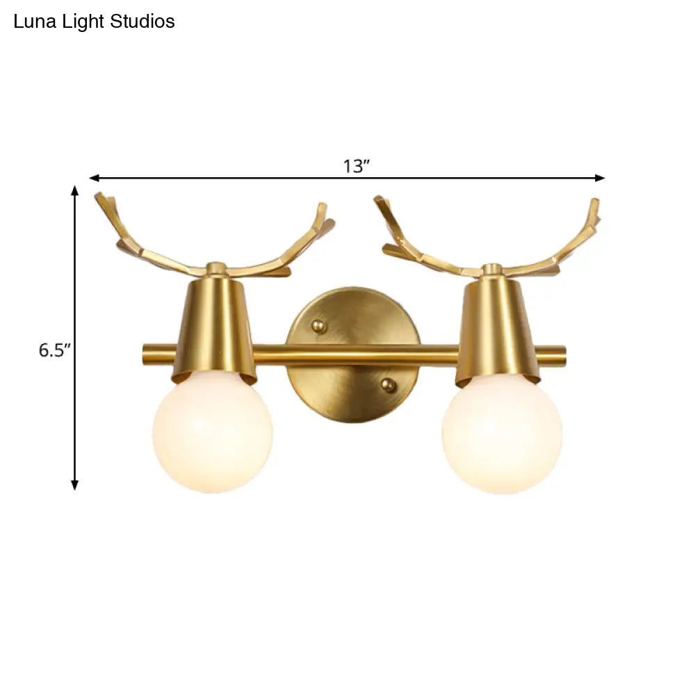 Traditional Global Vanity Wall Sconce In Brass - 1/2/3-Head Metal Light Fixture For Bathroom