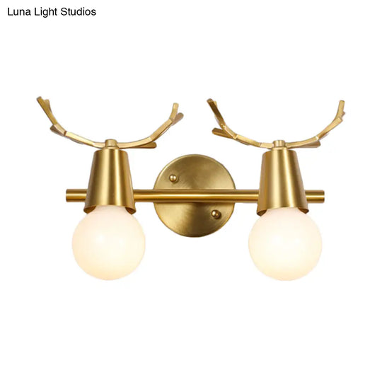 Traditional Global Vanity Wall Sconce In Brass - 1/2/3-Head Metal Light Fixture For Bathroom