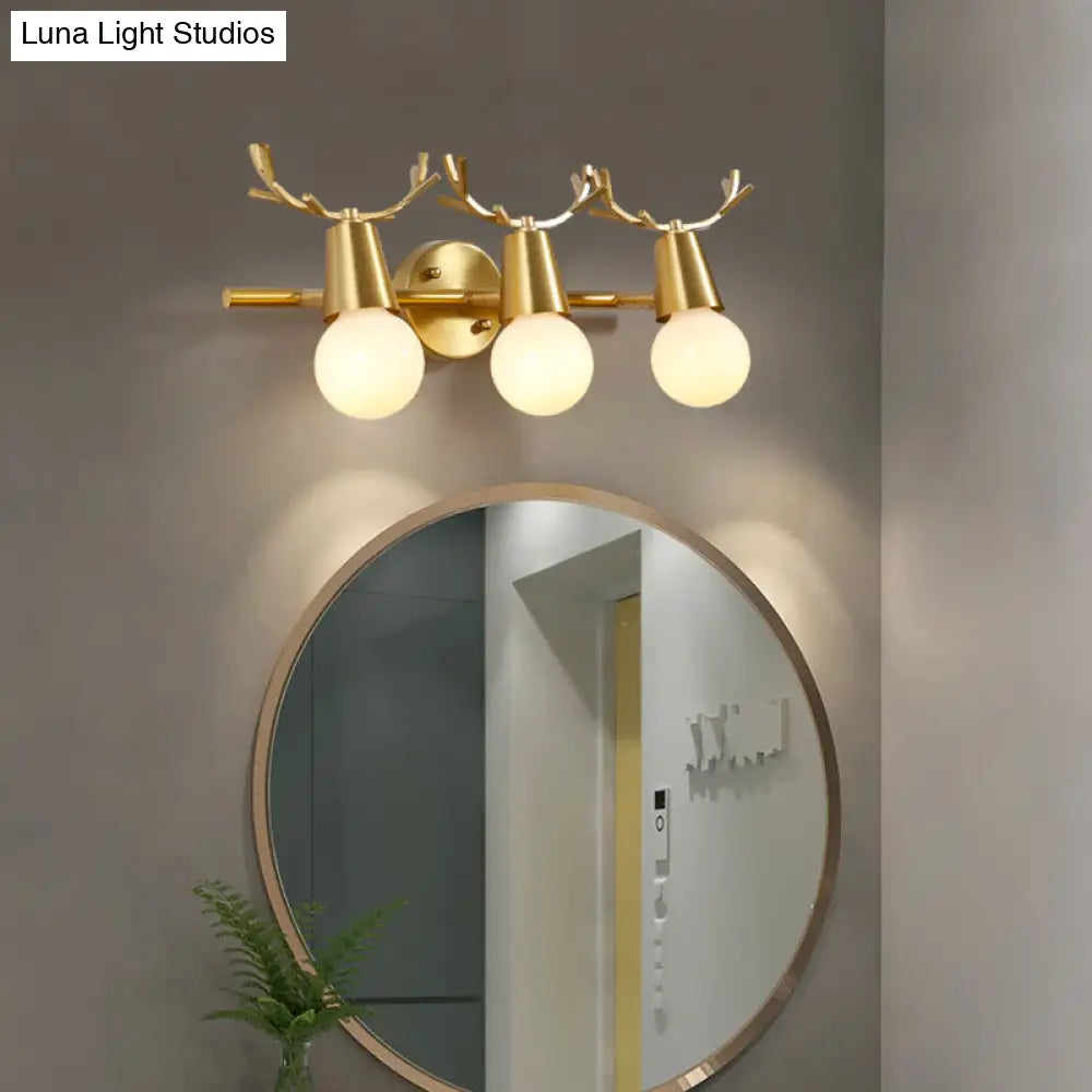 Traditional Global Vanity Wall Sconce In Brass - 1/2/3-Head Metal Light Fixture For Bathroom