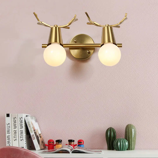 Traditional Global Vanity Wall Sconce In Brass - 1/2/3-Head Metal Light Fixture For Bathroom 2 /