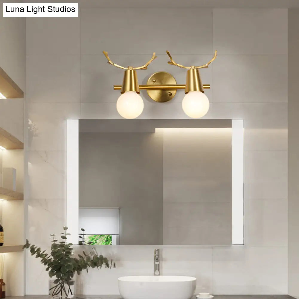 Traditional Global Vanity Wall Sconce In Brass - 1/2/3-Head Metal Light Fixture For Bathroom