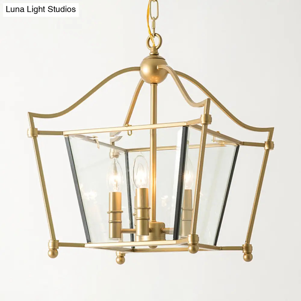 Traditional Gold 4-Light Metal Chandelier - Elegant Candle-Style Pendant For Dining Room