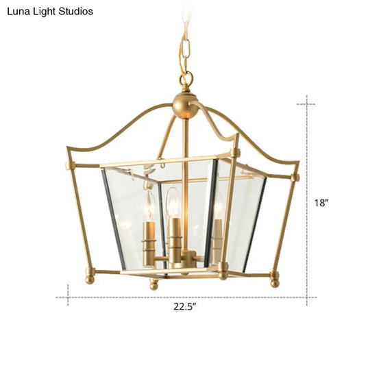 Traditional Gold 4-Light Metal Chandelier - Elegant Candle-Style Pendant For Dining Room