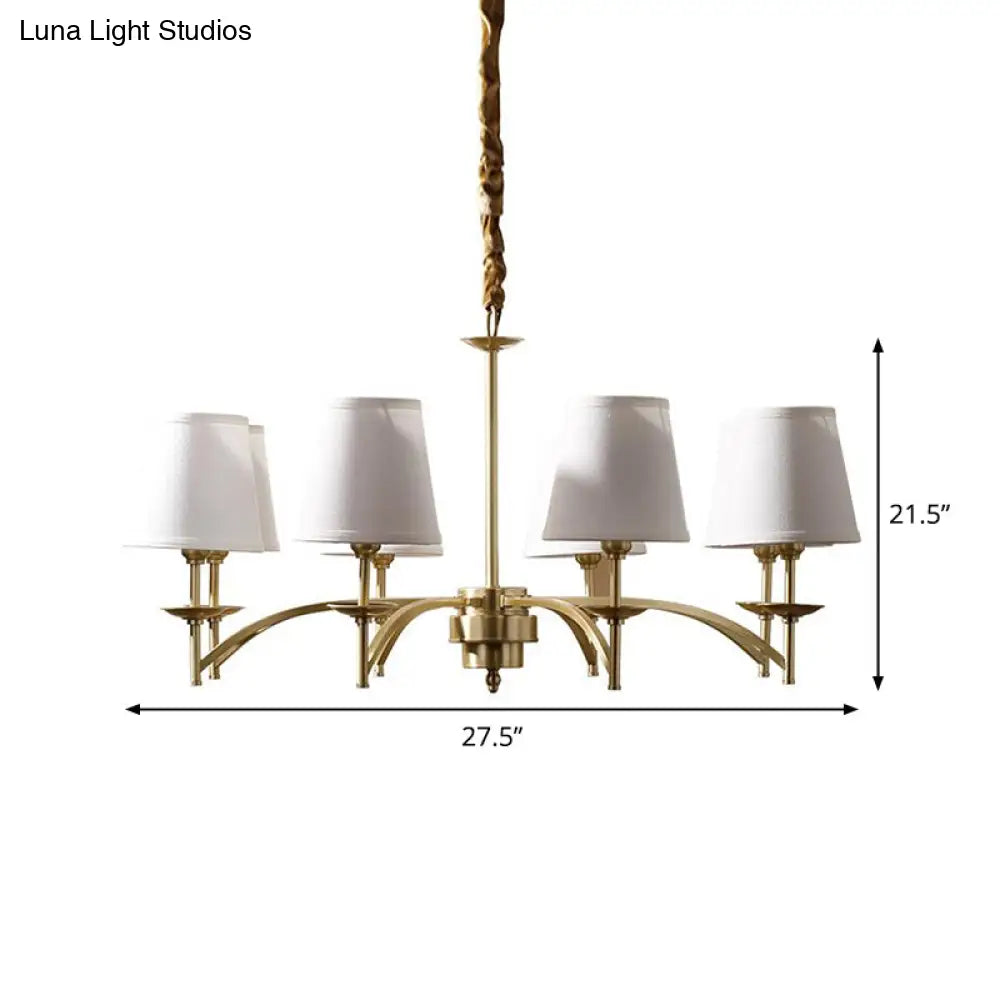 Traditional Gold Chandelier With 6/8/10 Bulb Suspension Pendant Light