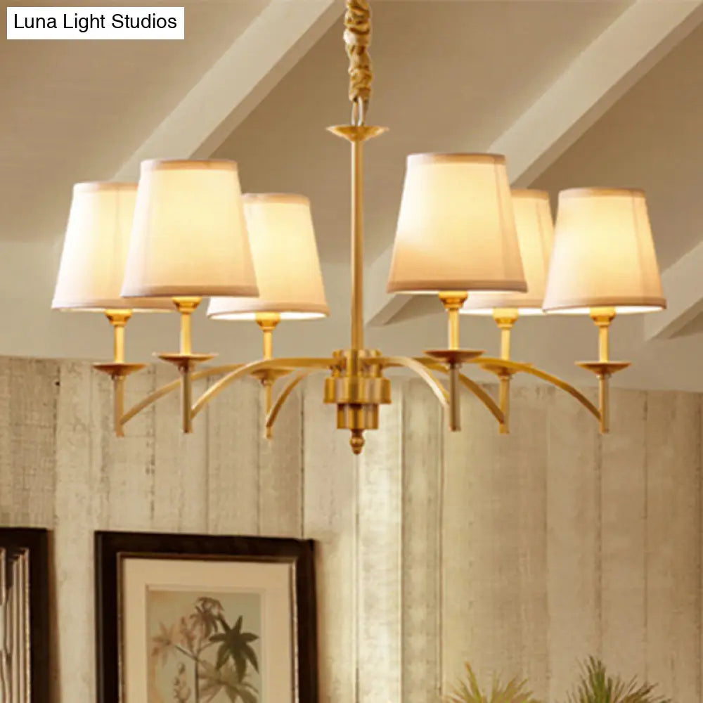 Traditional Gold Chandelier With 6/8/10 Bulb Suspension Pendant Light