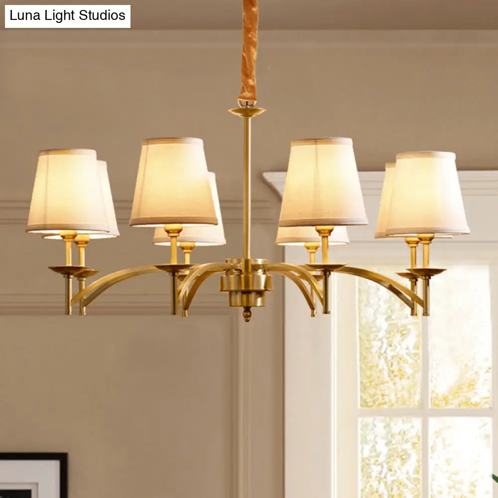 Traditional Gold Chandelier With 6/8/10 Bulb Suspension Pendant Light