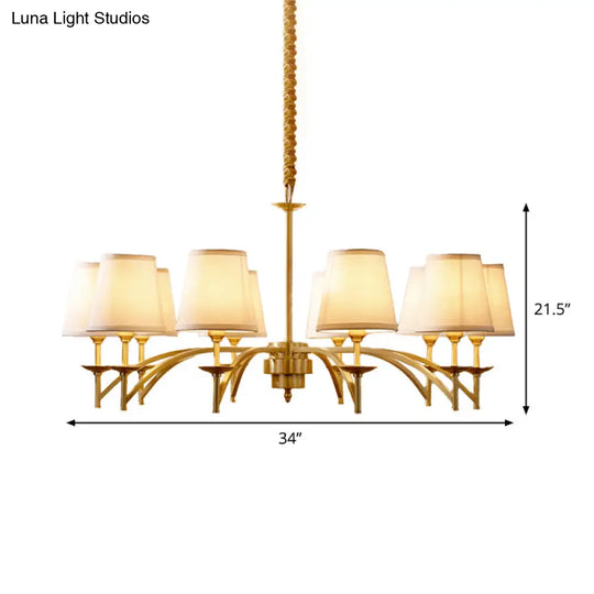 Traditional Gold Chandelier With 6/8/10 Bulb Suspension Pendant Light