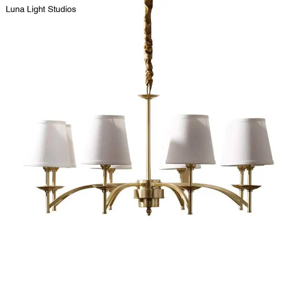 Traditional Gold Chandelier With 6/8/10 Bulb Suspension Pendant Light