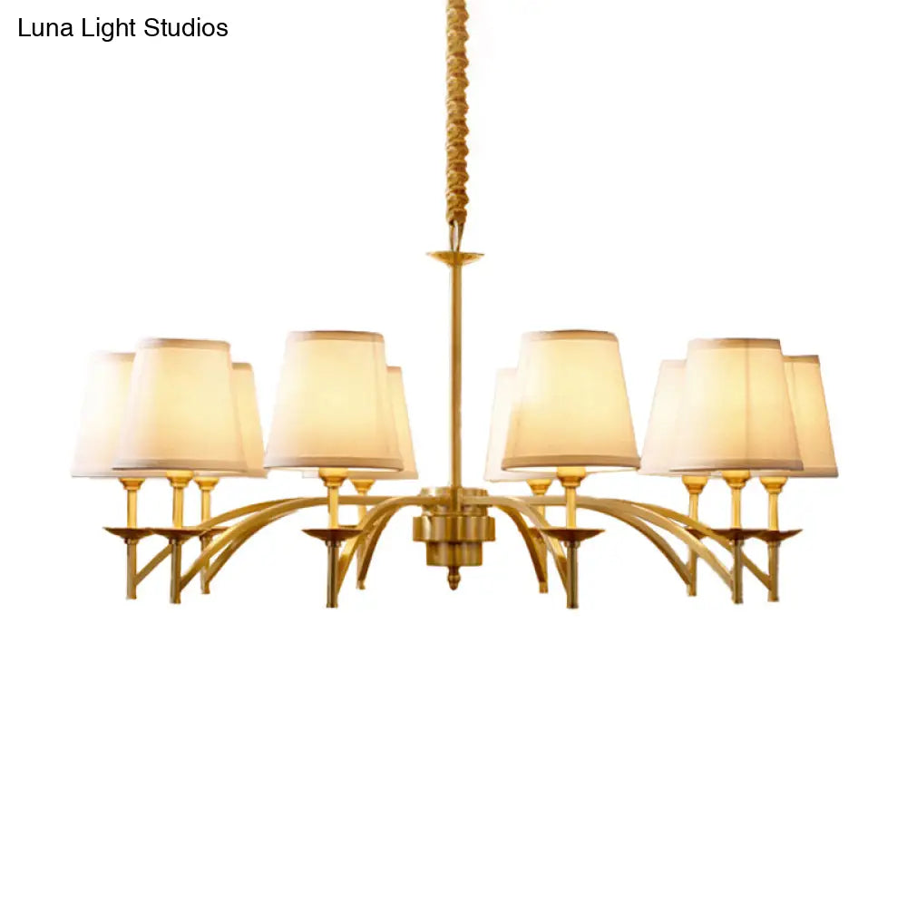 Traditional Gold Chandelier With 6/8/10 Bulb Suspension Pendant Light