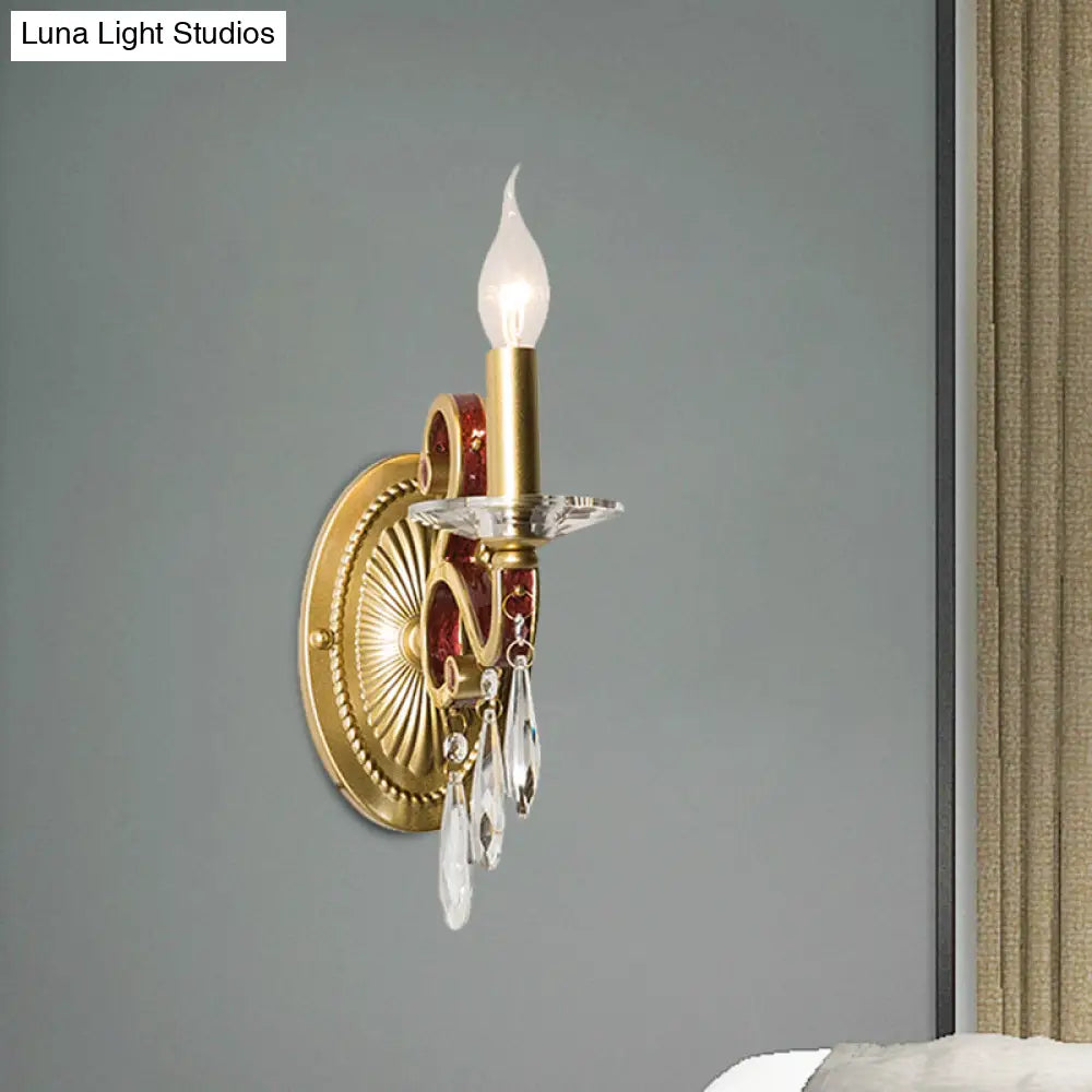 Traditional Gold Conical Sconce Light Fixture With Optional Fabric Shade