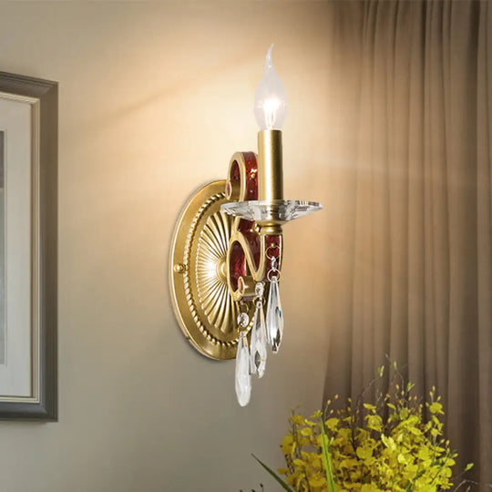 Traditional Gold Conical Sconce Light Fixture With Optional Fabric Shade / Shadeless