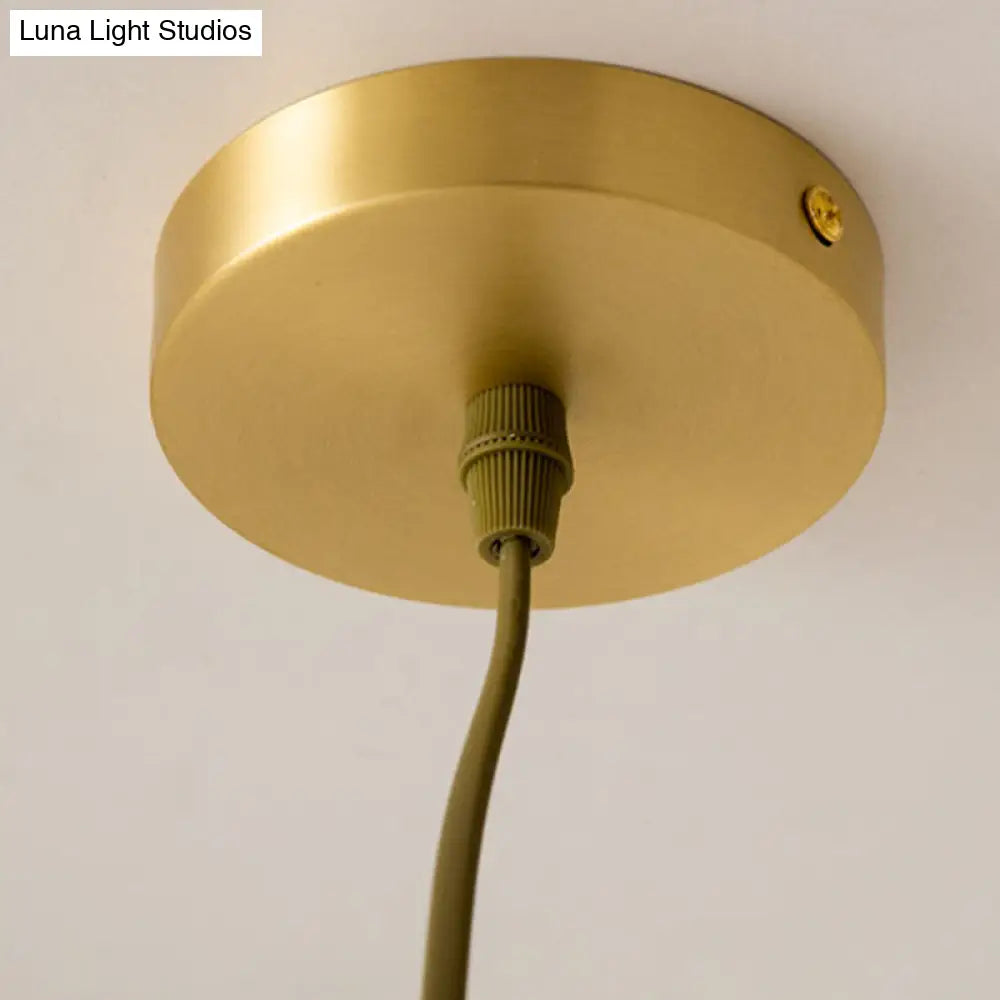 Traditional Gold Cylinder Pendant Ceiling Light With Fabric Shade - 1 Hanging Lamp For Living Room