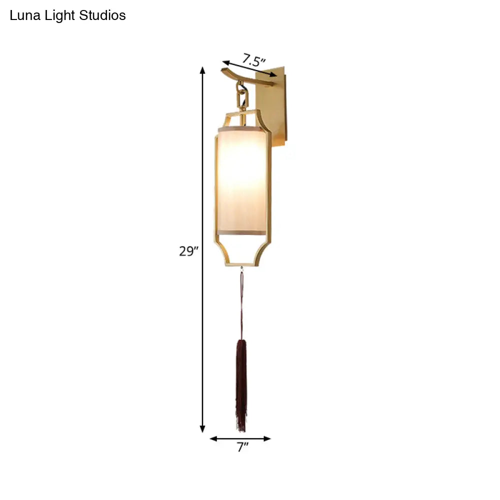 Traditional Gold Cylinder Wall Sconce Light Fixture - Perfect For Living Room Lighting