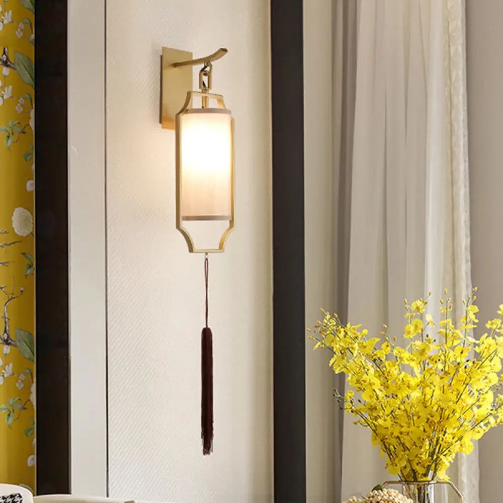 Traditional Gold Cylinder Wall Sconce Light Fixture - Perfect For Living Room Lighting