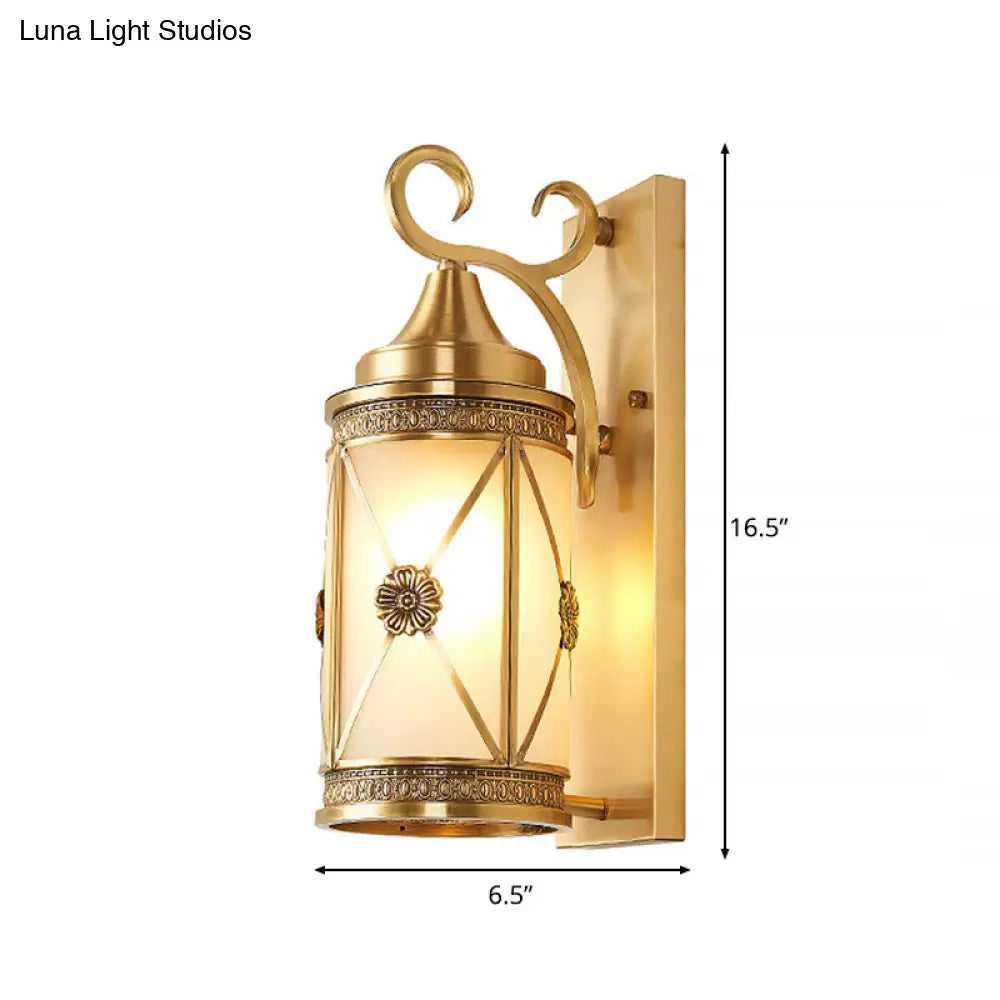 Traditional Gold Lantern Sconce For Hallway Wall Lighting