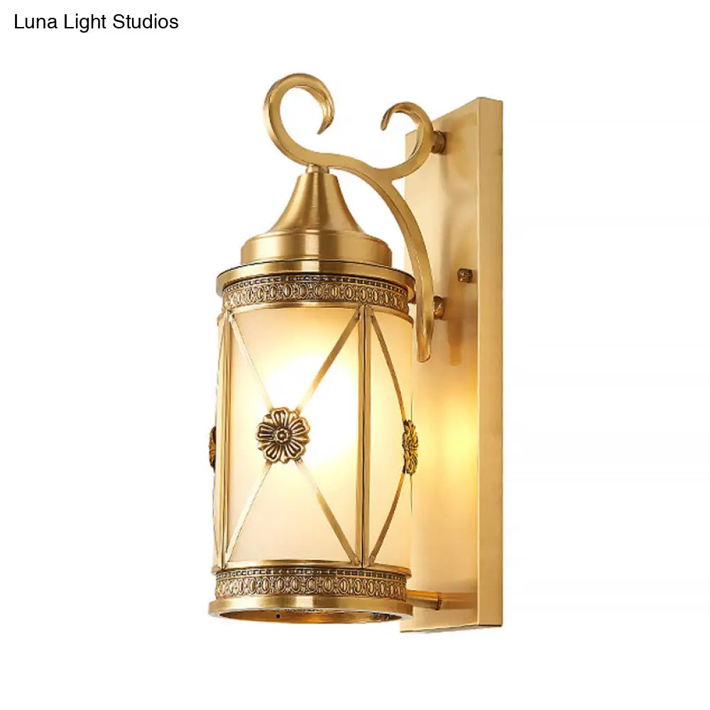 Traditional Gold Lantern Sconce For Hallway Wall Lighting