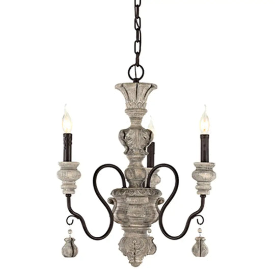 Traditional Grey Resin Chandelier Candelabra Ceiling Lighting For Your Living Room 3 /