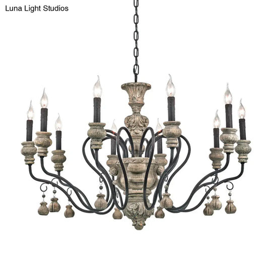 Traditional Grey Resin Chandelier Candelabra Ceiling Lighting For Your Living Room