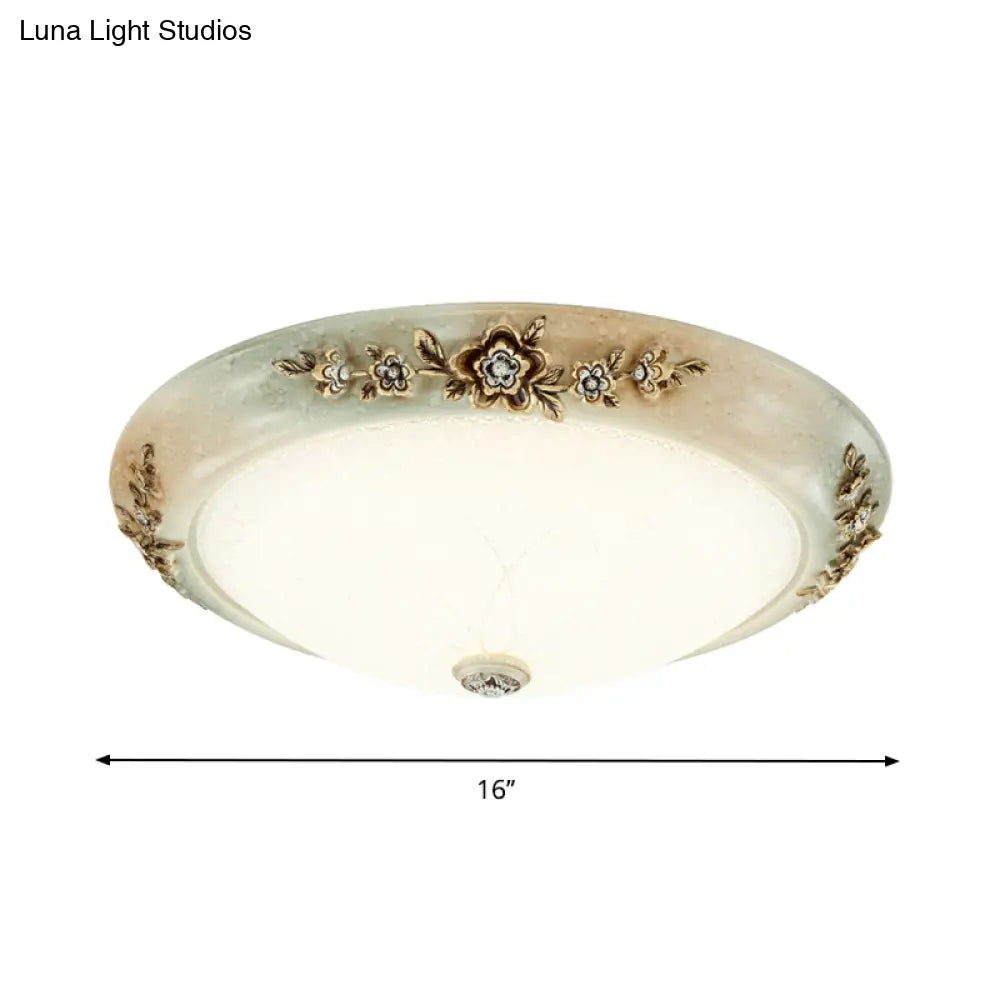 Traditional Led Dome Ceiling Light With Milky White Glass In 3 Sizes And 2 Temperatures -