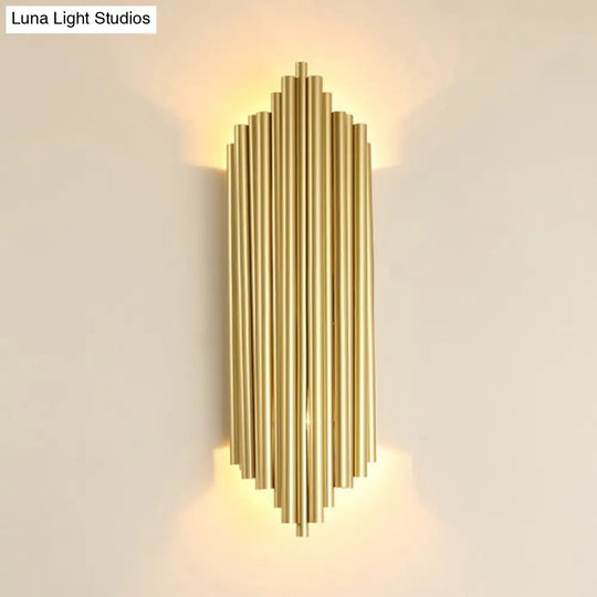 Traditional Metal 4-Head Gold Wall Lamp Fixture - 16/19.5 Wide Pipe Sconce Light For Living Room