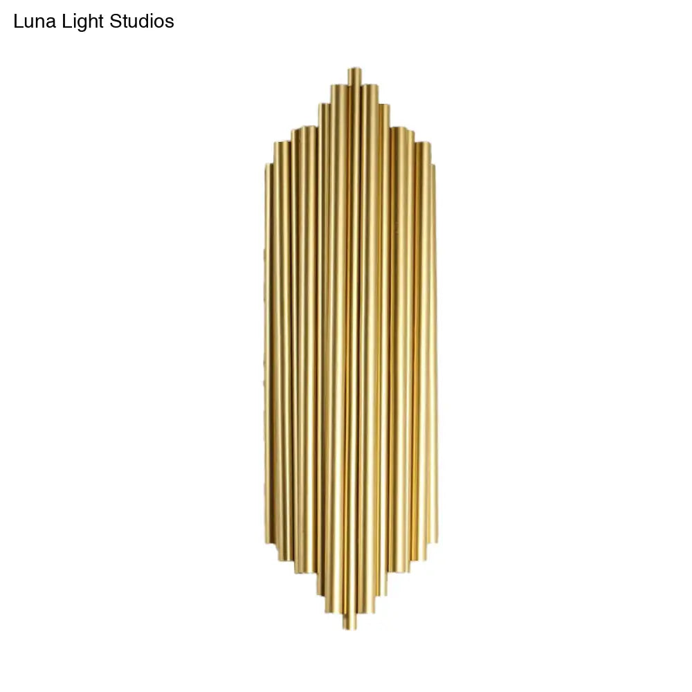 Traditional Metal 4-Head Gold Wall Lamp Fixture - 16/19.5 Wide Pipe Sconce Light For Living Room