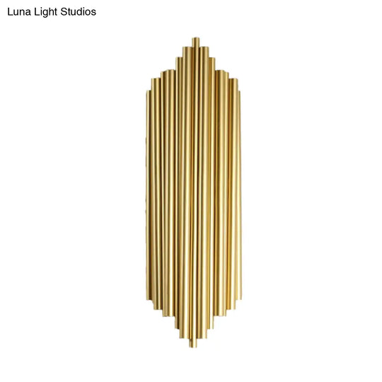 Traditional Metal 4-Head Gold Wall Lamp Fixture - 16/19.5 Wide Pipe Sconce Light For Living Room