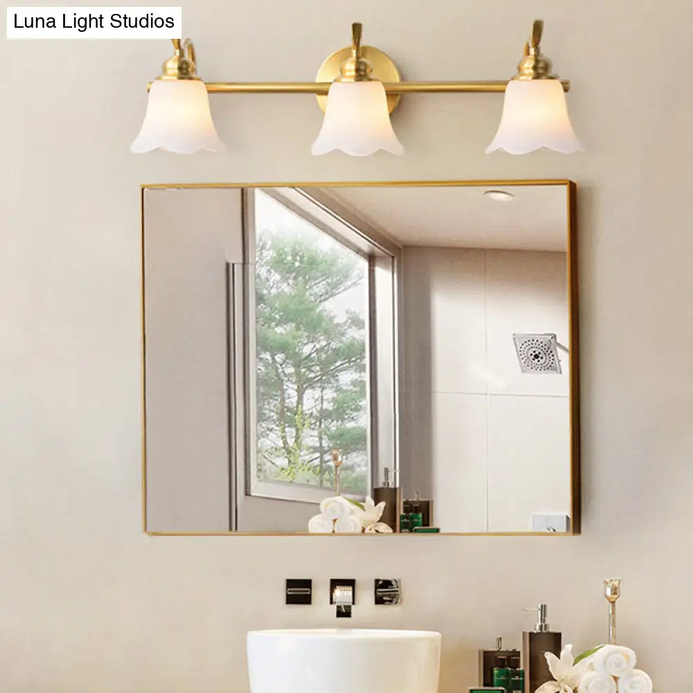 Traditional Metal Bathroom Vanity Light With 2/3 Bulbs - Led Brass Sconce Lighting