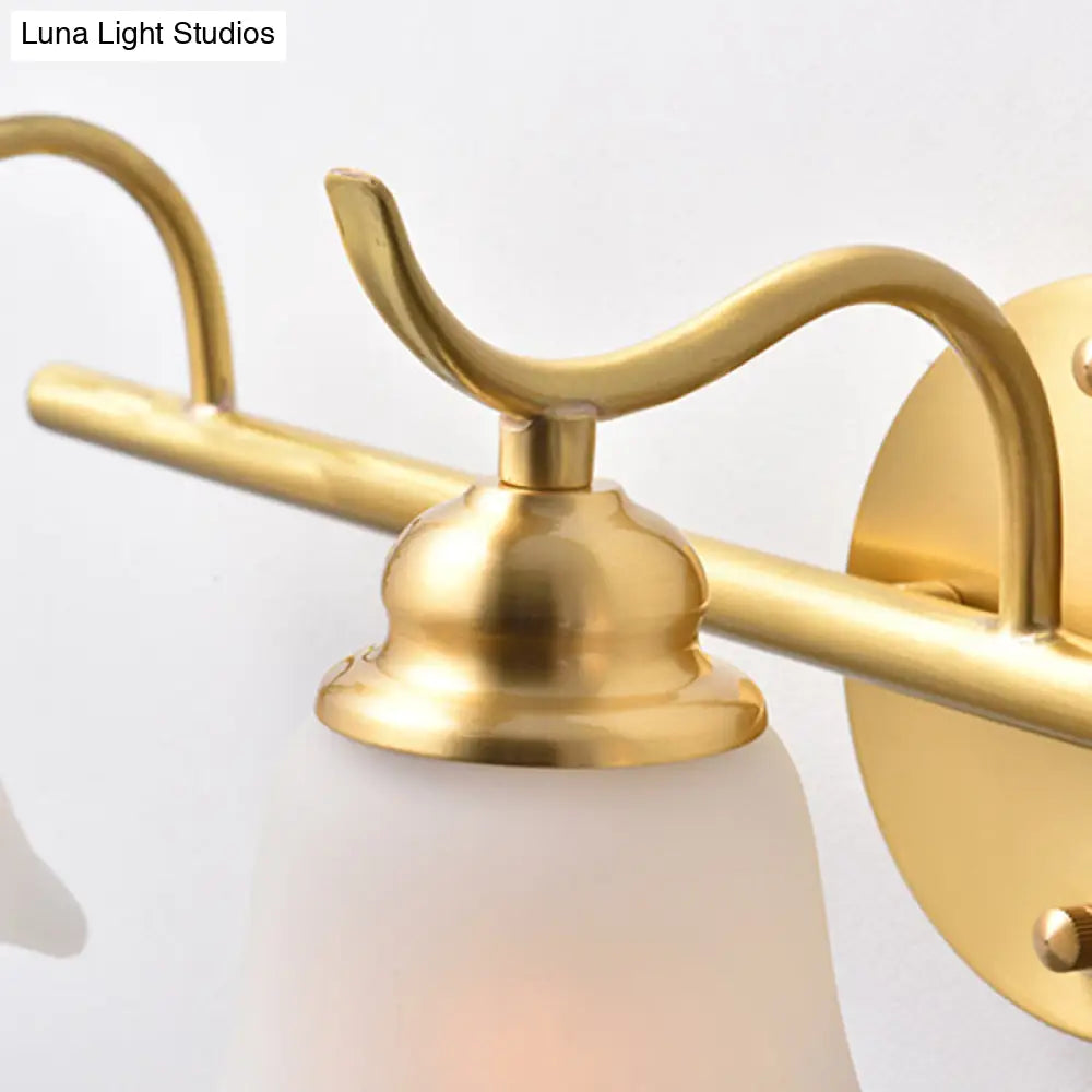 Traditional Metal Bathroom Vanity Light With 2/3 Bulbs - Led Brass Sconce Lighting