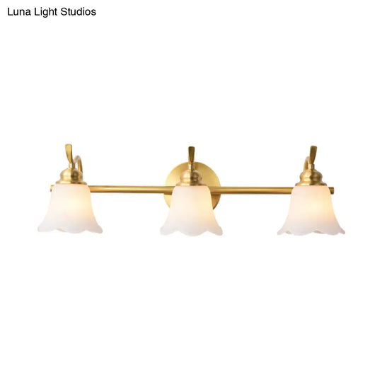 Traditional Metal Bathroom Vanity Light With 2/3 Bulbs - Led Brass Sconce Lighting