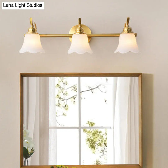 Traditional Metal Bathroom Vanity Light With 2/3 Bulbs - Led Brass Sconce Lighting