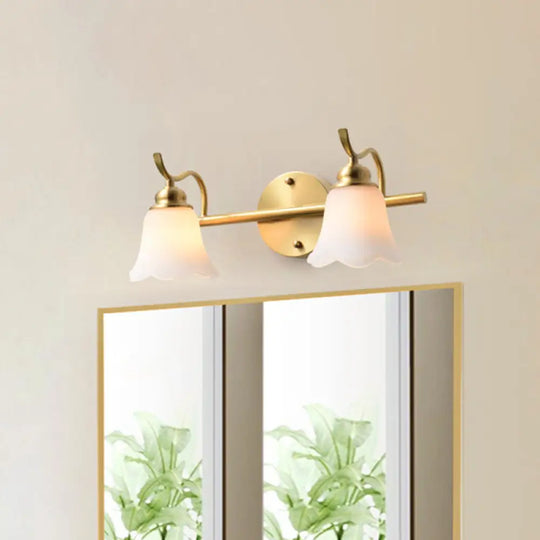 Traditional Metal Bathroom Vanity Light With 2/3 Bulbs - Led Brass Sconce Lighting 2 /