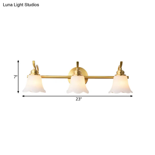 Traditional Metal Bathroom Vanity Light With 2/3 Bulbs - Led Brass Sconce Lighting