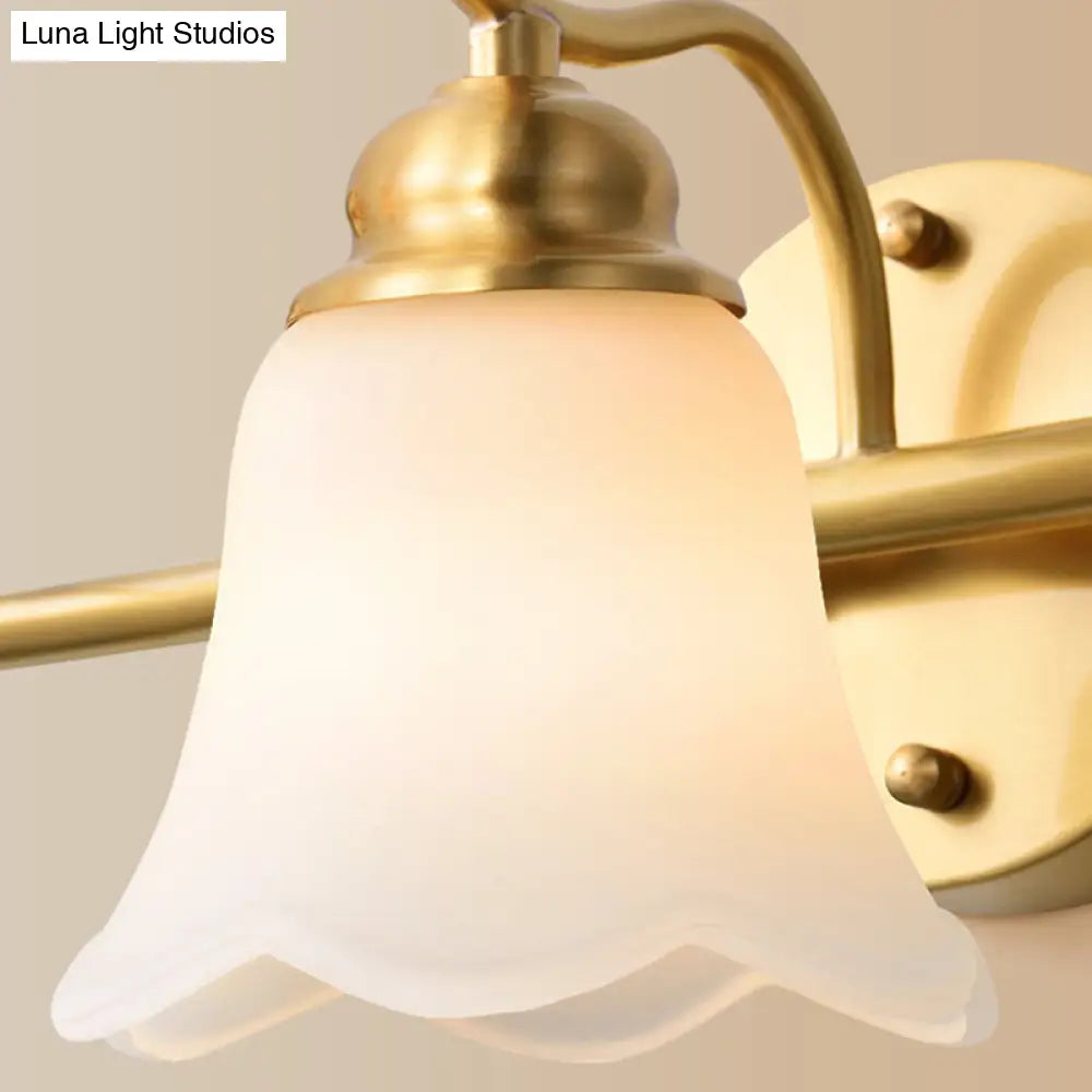 Traditional Metal Bathroom Vanity Light With 2/3 Bulbs - Led Brass Sconce Lighting