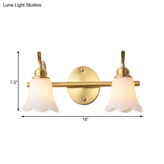 Traditional Metal Bathroom Vanity Light With 2/3 Bulbs - Led Brass Sconce Lighting