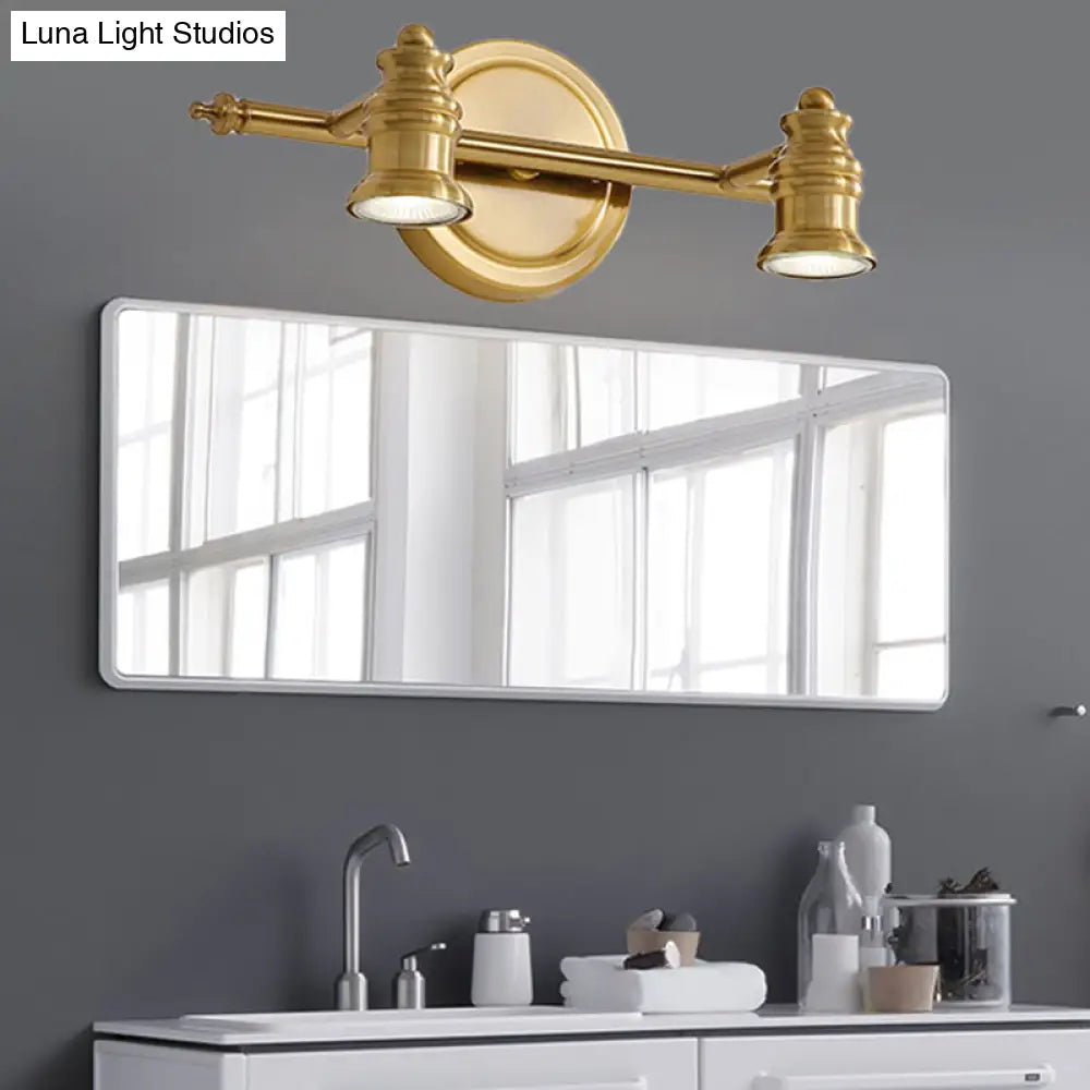 Traditional Metal Bathroom Vanity Sconce Light With 2/3/4-Bulb Wall Mount - Brass