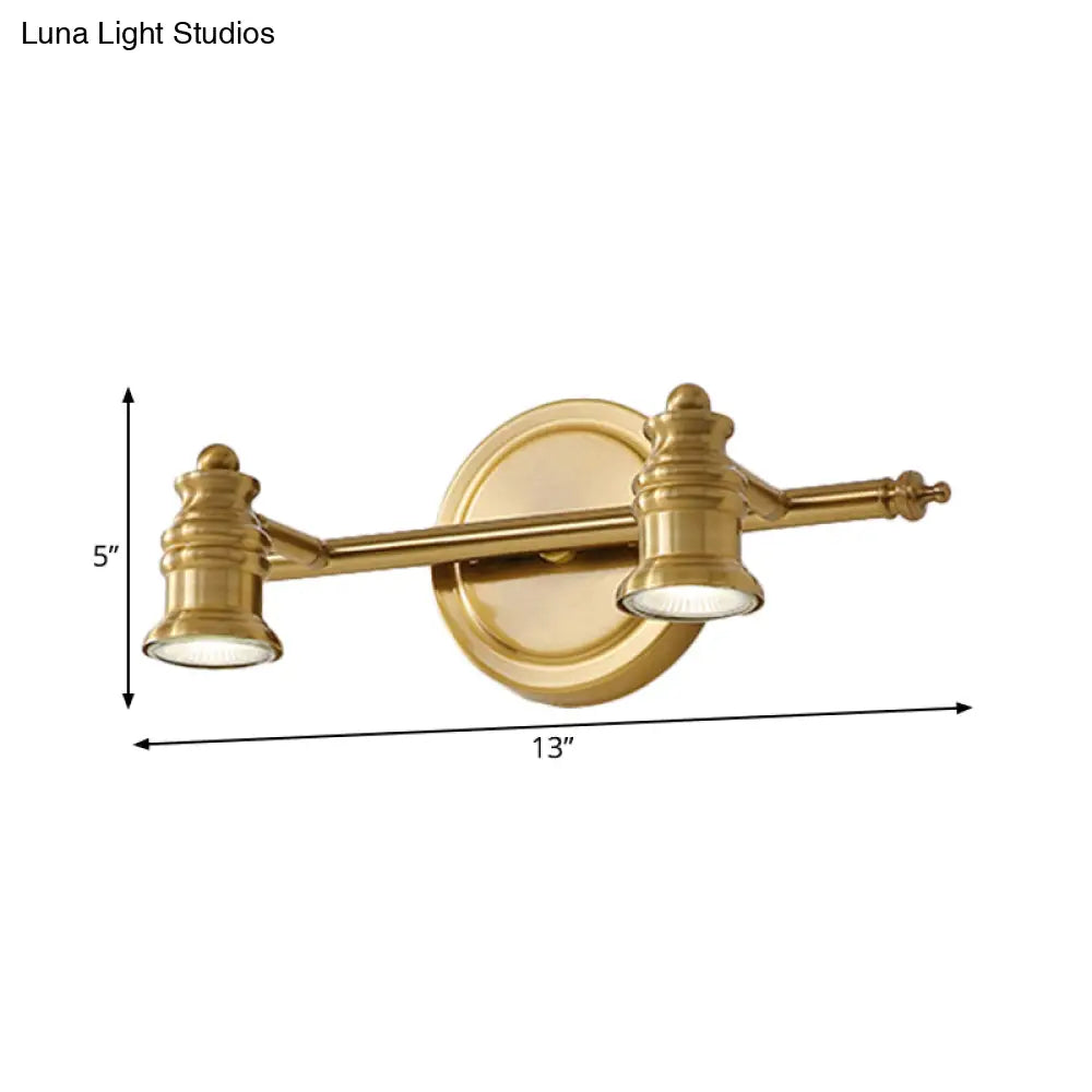 Traditional Metal Bathroom Vanity Sconce Light With 2/3/4-Bulb Wall Mount - Brass