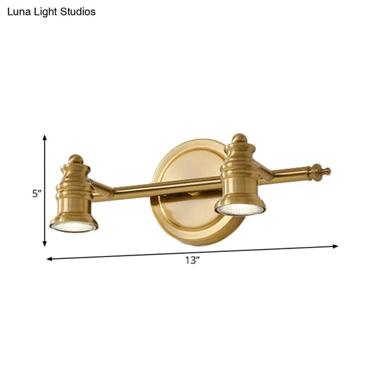 Traditional Metal Bathroom Vanity Sconce Light With 2/3/4-Bulb Wall Mount - Brass