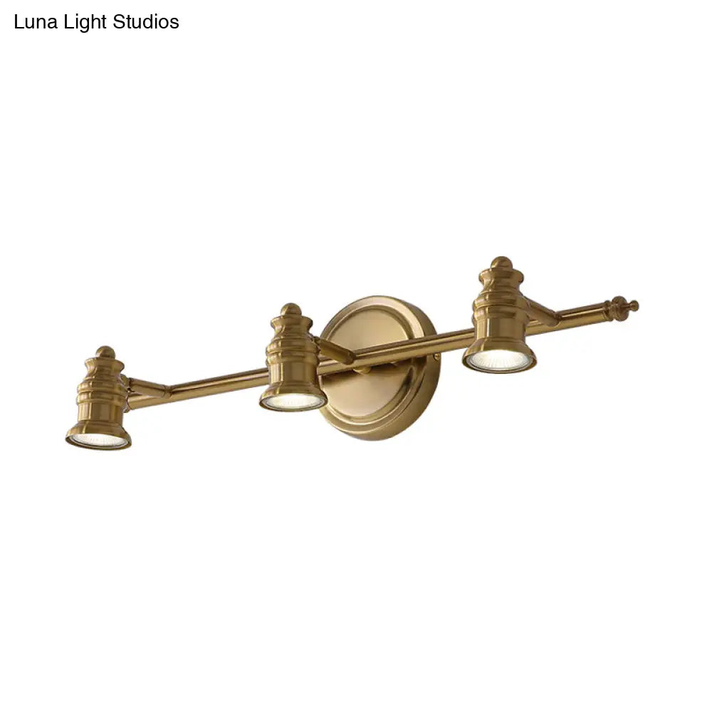 Traditional Metal Bathroom Vanity Sconce Light With 2/3/4-Bulb Wall Mount - Brass